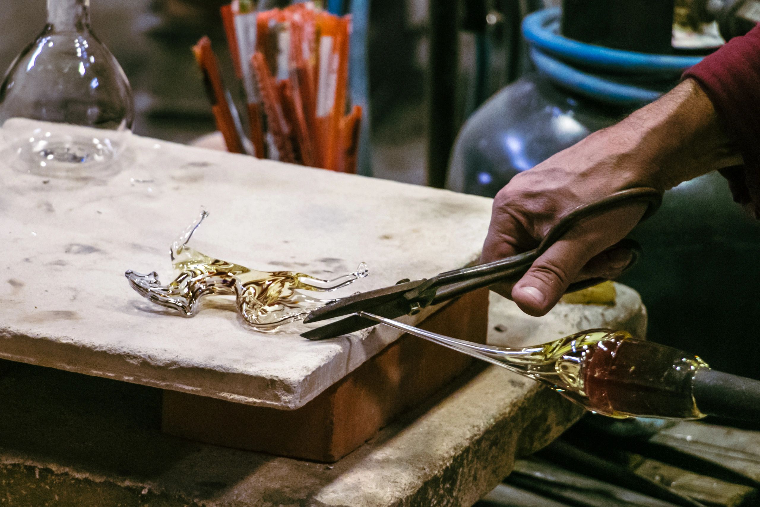 Artisan glassmaking detail representing careful craftsmanship