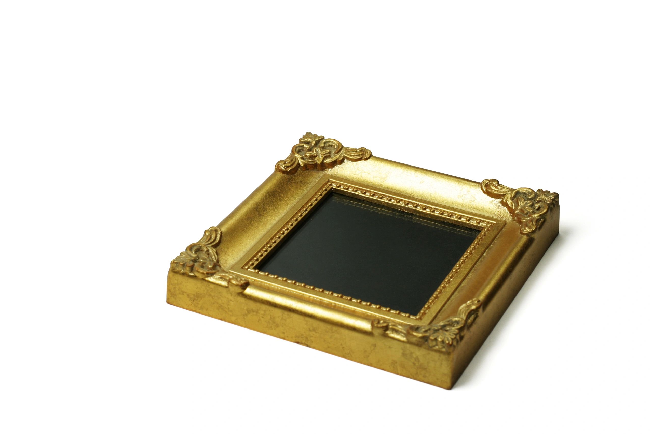 Gold frame detail on white background