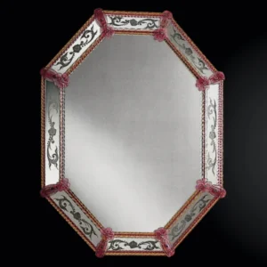 Ruby Rosette Octagonal Venetian Mirror