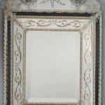 Black & Crystal Crest Venetian Mirror