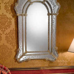 Gold Rope-Trim Arched Venetian Mirror