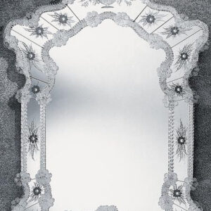 Crystal Floral Venetian Mirror with Crest