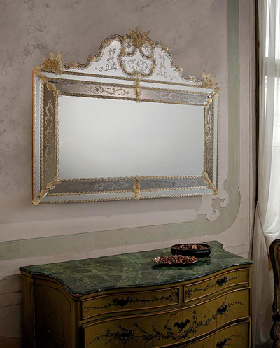 Landscape Gold Rope Trim Venetian Mirror