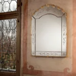 Gilded Scrollwork Arched Venetian Mirror