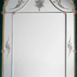 Arched Venetian Mirror with Floral Engraving