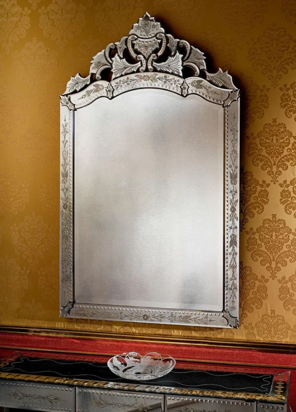 LOUIS XIV Antiqued Silver Venetian Mirror