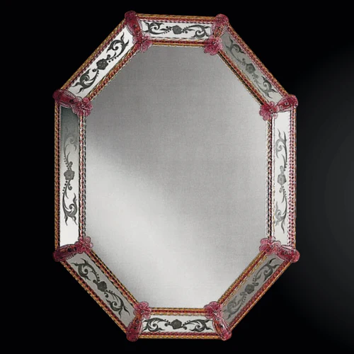 Ruby Rosette Octagonal Venetian Mirror