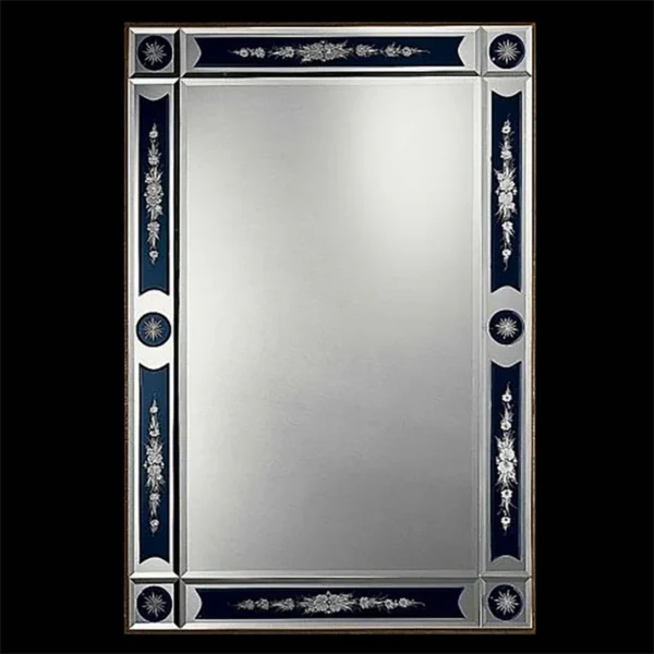 Navy Blue Inlay Venetian Mirror