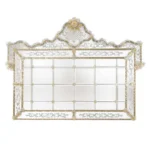 Landscape Venetian Mirror with Grid Panels