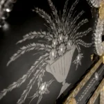 Baroque Black & Gold Venetian Mirror with Crest