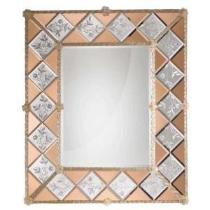 Champagne Diamond Harlequin Venetian Mirror