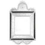 Black & Crystal Crest Venetian Mirror