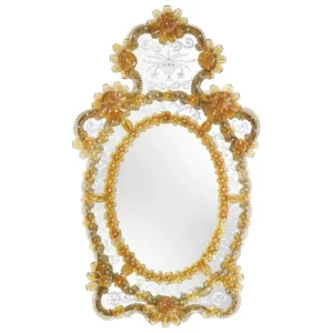Amber Floral Rococo Venetian Mirror