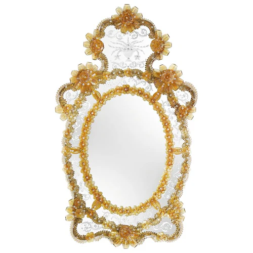Amber Floral Rococo Venetian Mirror