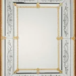 Gold Rope Trim Engraved Venetian Mirror
