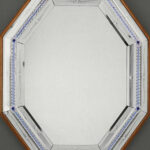 Octagonal Venetian Mirror with Blue Beaded Detail