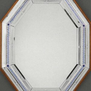 Octagonal Venetian Mirror with Blue Beaded Detail
