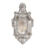 Antiqued crystal crest Murano glass mirror from Venice