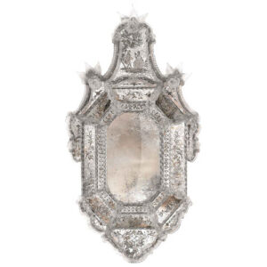 Antiqued crystal crest Murano glass mirror from Venice