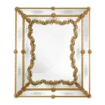 Gold Rope & Floral Garland Venetian Mirror