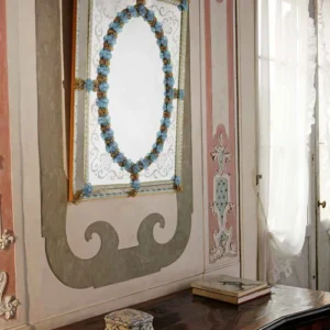 Blue Floral Venetian Mirror