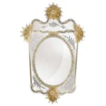 Crystal & Gold Murano Floral Venetian Mirror