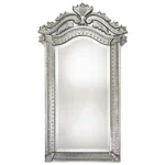 LOUIS XIV Silver Beaded Rope Venetian Mirror