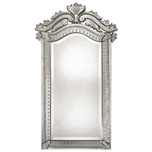 LOUIS XIV Silver Beaded Rope Venetian Mirror