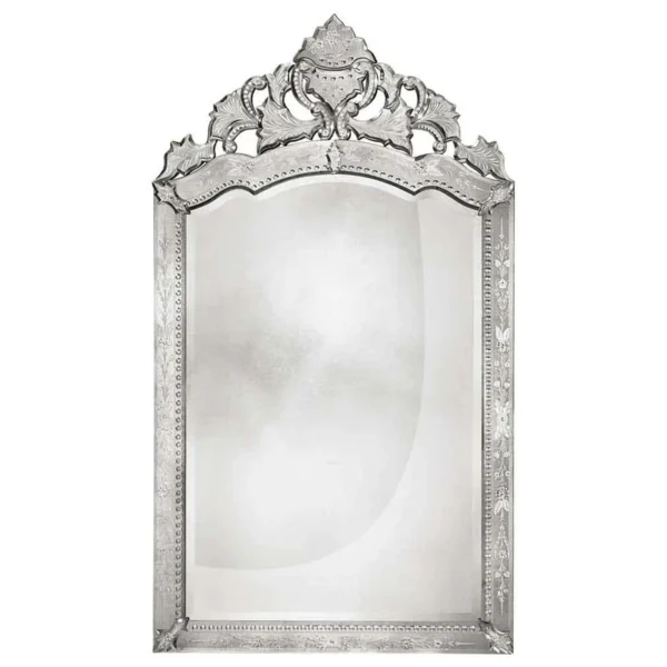LOUIS XIV Antiqued Silver Venetian Mirror