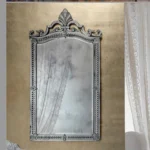 LOUIS XIV Antiqued Silver Venetian Mirror with Crest